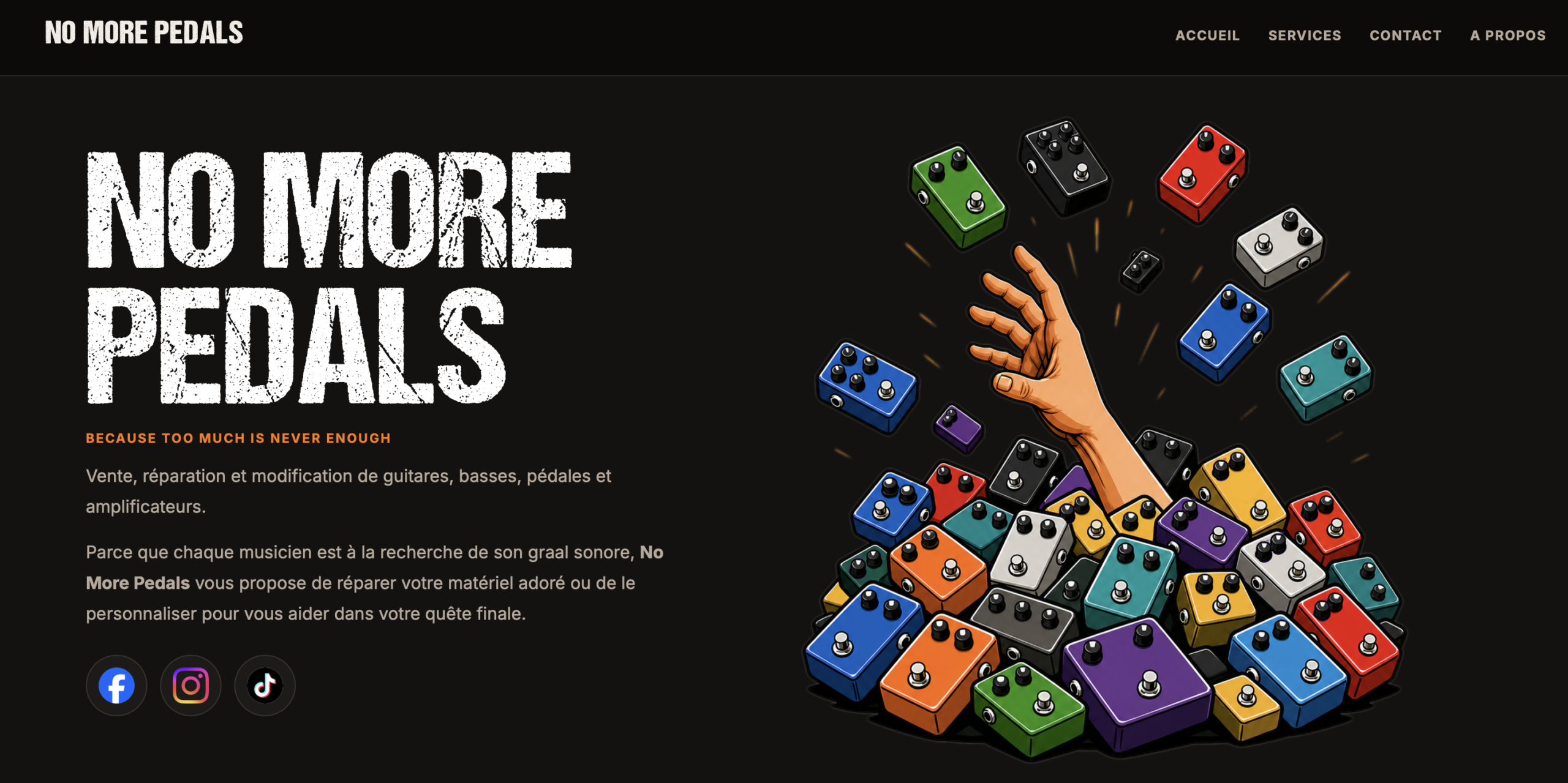 Capture du site No More Pedals